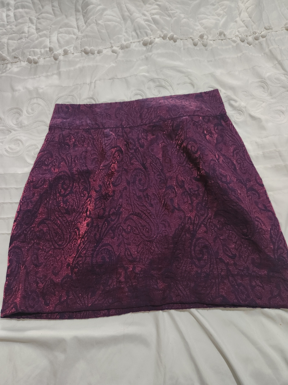 silence + noise Purple Paisley Jacquard Mini Skirt